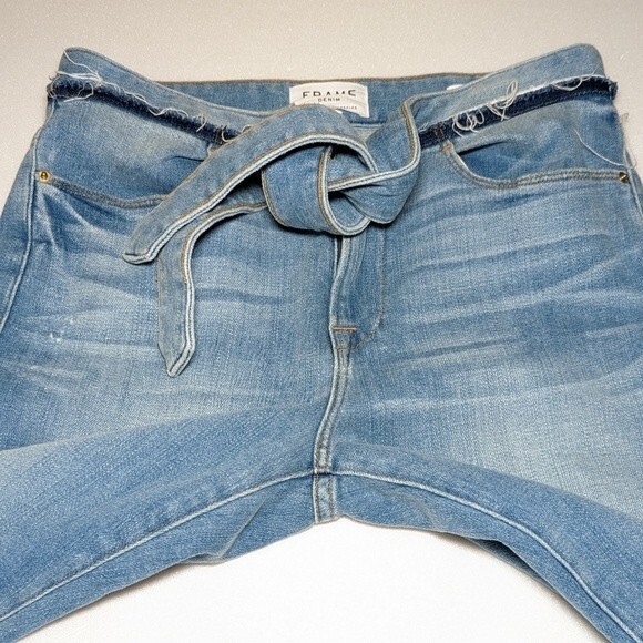 Frame Le High Straight Raw Waist Tie in Hannington - Picture 13 of 16